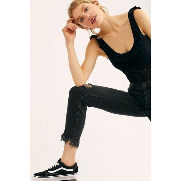 Free People Great Heights Frayed Skinny Jeans Women Size 26 - Picture 3 of 8